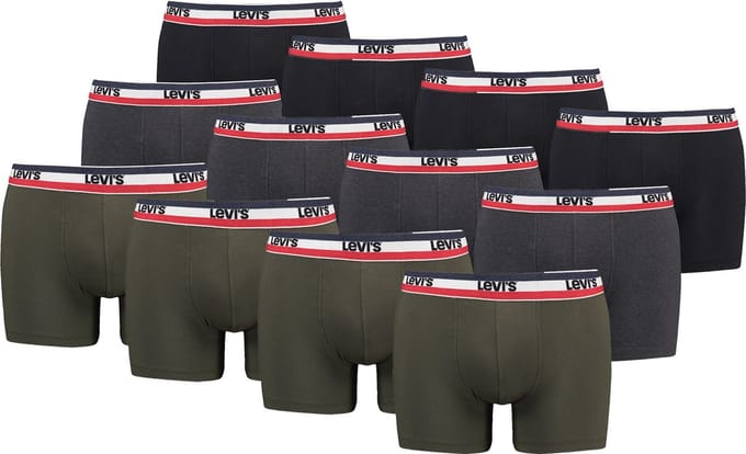 BOXERS 12 Pack Heren Levis SPRTSWR LOGO BOXER KORT Boxershorts Ondergoed Broek