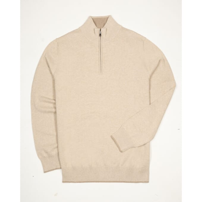 Campbell Trui Pullover Half Zip Sydney 107883 8108 Beige Melange Mannen Maat - M