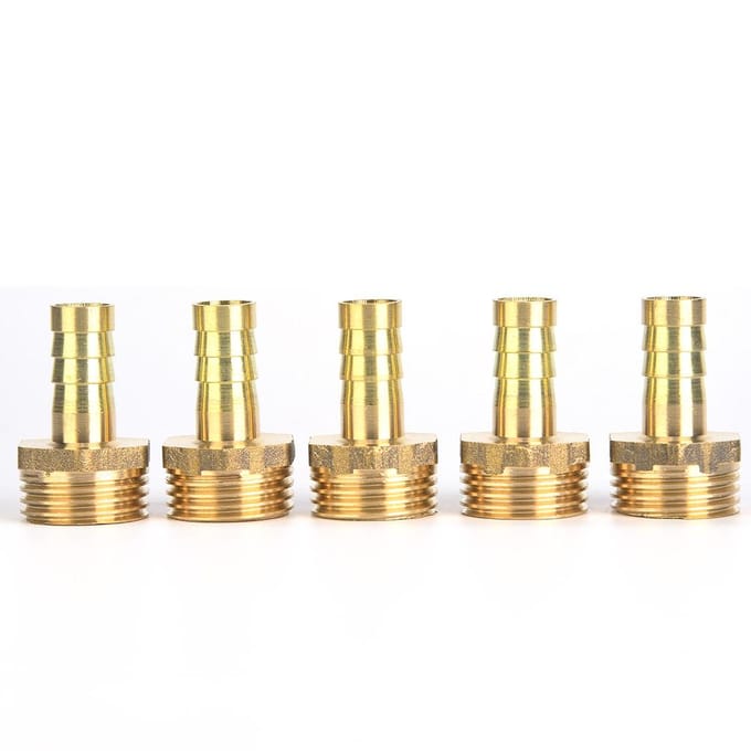 5 stuks Messing Tuitkoppeling Mannelijke Draad Waterleidingkoppeling Slangkoppeling G12 naar 10mm