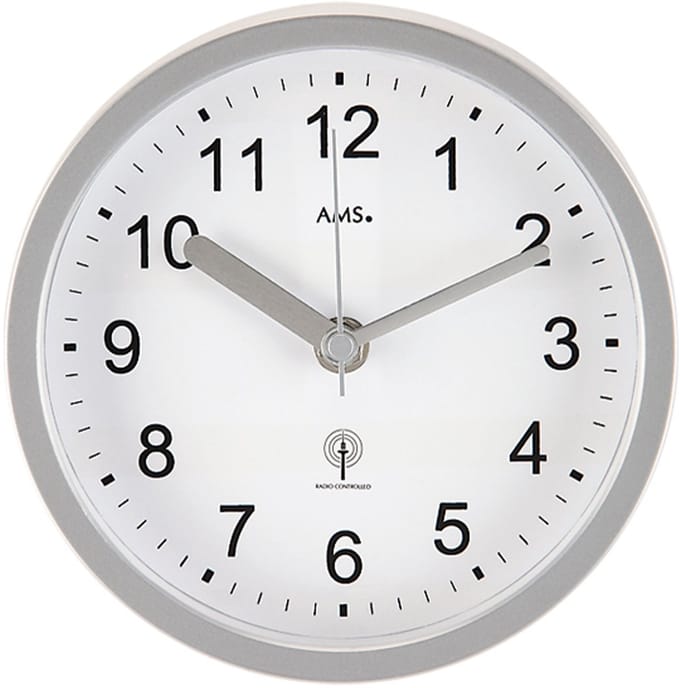 AMS badkamer - Klok - Rond - RVS - �16 cm - Wit
