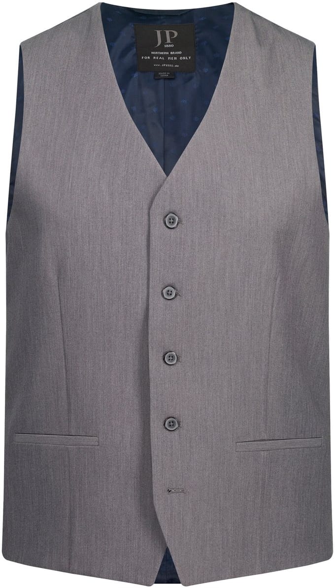 JP 1880 - Heren - Gilet business FLEXNAMIC® mix & match Keos - Staalgrijs - Maat 66