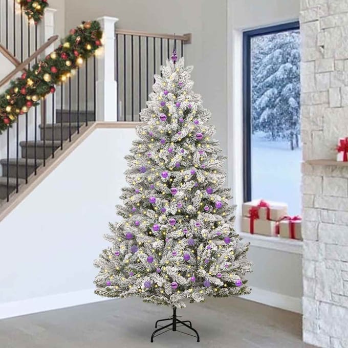 vidaXL - Kunstkerstboom - 240 - cm - 300 - LED's - Warmwit - PVC - en - Staal