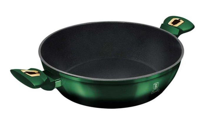 Berlinger Haus 6060 - Lage Braadpan met titanium coating - 28 cm - met deksel - Emerald Collection