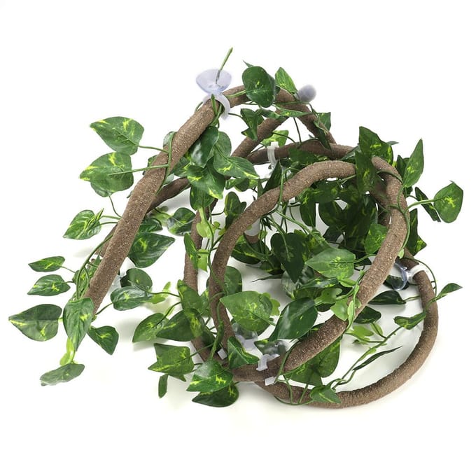 Reptielen Klimtak Flexibele Jungle 9,84ft Rotan 3 Lianas( 9.84ft Rotan+Scindapsus Bladeren) black