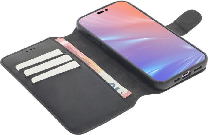 Minim 2-in-1 Apple iPhone 14 Plus Hoesje Book Case en Back Cover Zwart