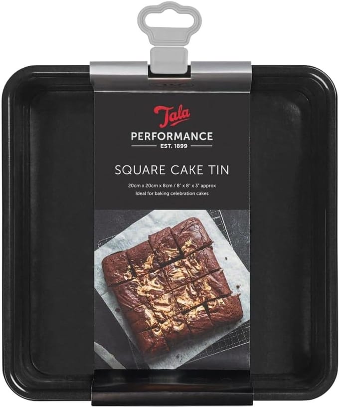Tala Performance - Vierkante Bakvorm - 20 cm - Losse Bodem - Dubbele Antiaanbaklaag - PFAS-vrij