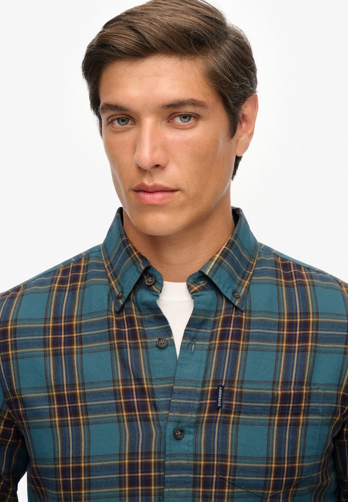 Superdry - Vintage Check Overhemd - Heren - Lange mouwen shirts