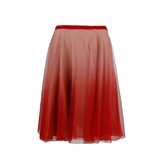 Rode Valentino Ombre Tule A-lijn Rok - jaren '10