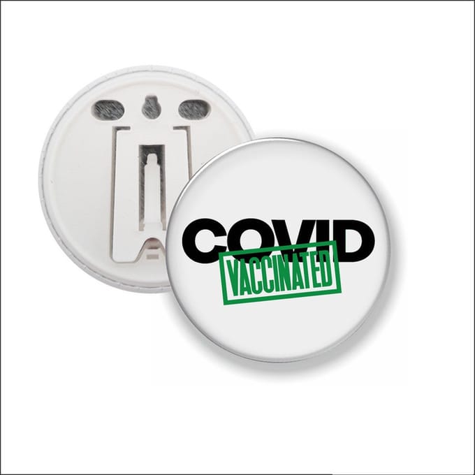 Button Met Clip 58 MM - Covid Vaccinated