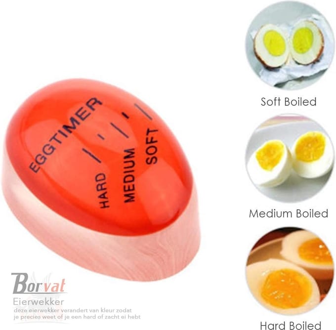 Borvat® - Eierwekker - Kookwekker - Egg timer - Eierkoker - Ei timer - Ei Timer - Ei wekker