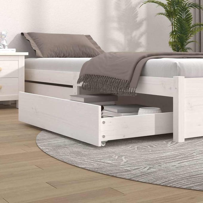 vidaXL - Bedlades - 2 - st - massief - grenenhout - wit