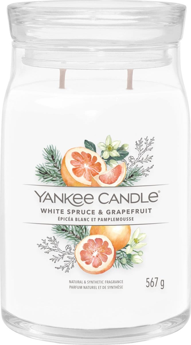 Yankee Candle - White Spruce & Grapefruit Large Jar Geurkaars - tot 90 branduren