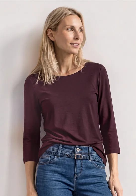 Shirt met 3/4-mouwen en een boothals