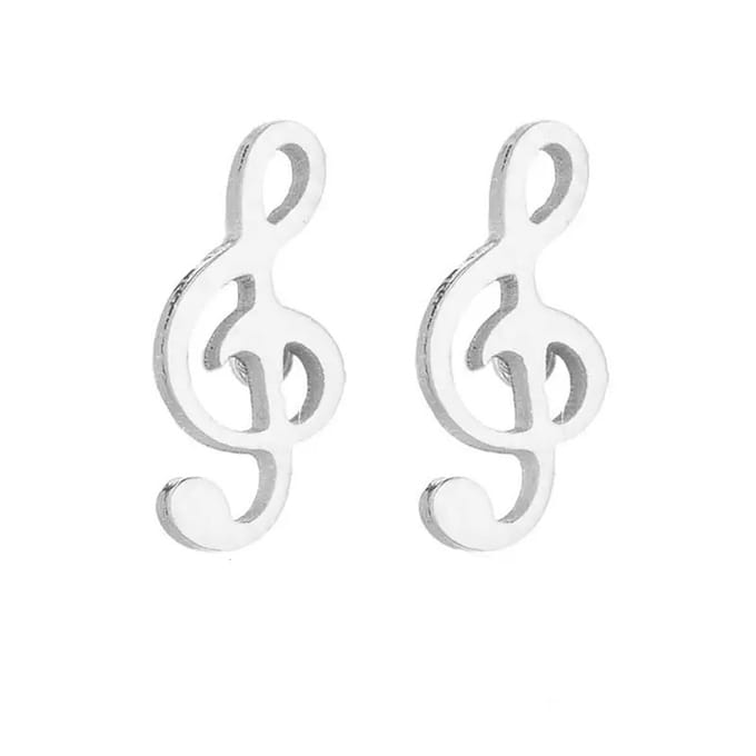WeLoveSilver - oorstekers - chirurgisch staal - g-sleutel - 10 mm
