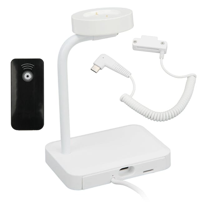 Anti-Diefstal Horloge Display Standaard met Afstandsbediening 90dB Beveiligingsalarm IR Ontgrendeling Magnetisch Snel white