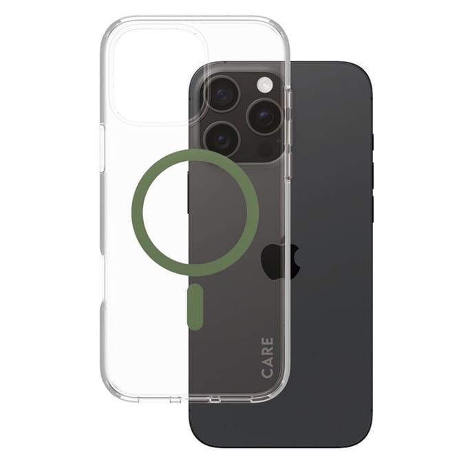 CARE by PanzerGlass Flagship Case - Transparant Urban Combat w. - Groen MagSafe iPhone 16 Pro Max