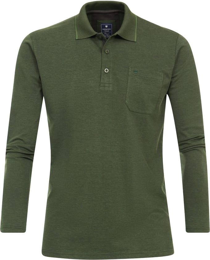 Redmond regular fit polo lange mouw - jersey - groen