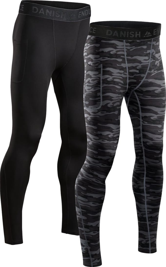 DANISH ENDURANCE Compressiebroeken - Sneldrogende Anti-Schurende Hardloopbroeken - Heren - 2 Paar - M