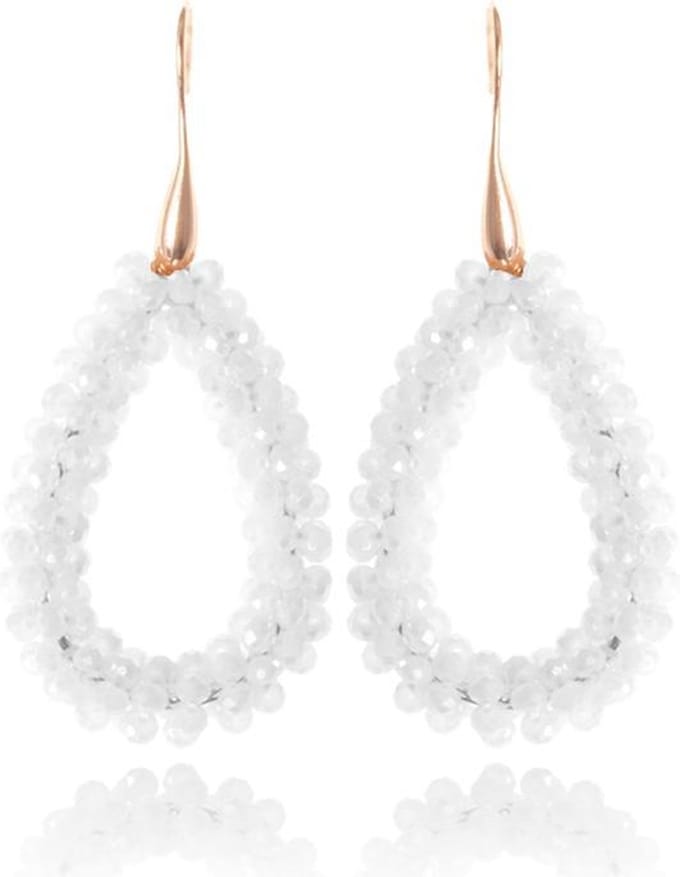 Druppel oorbellen Stardust White Goudkleurig