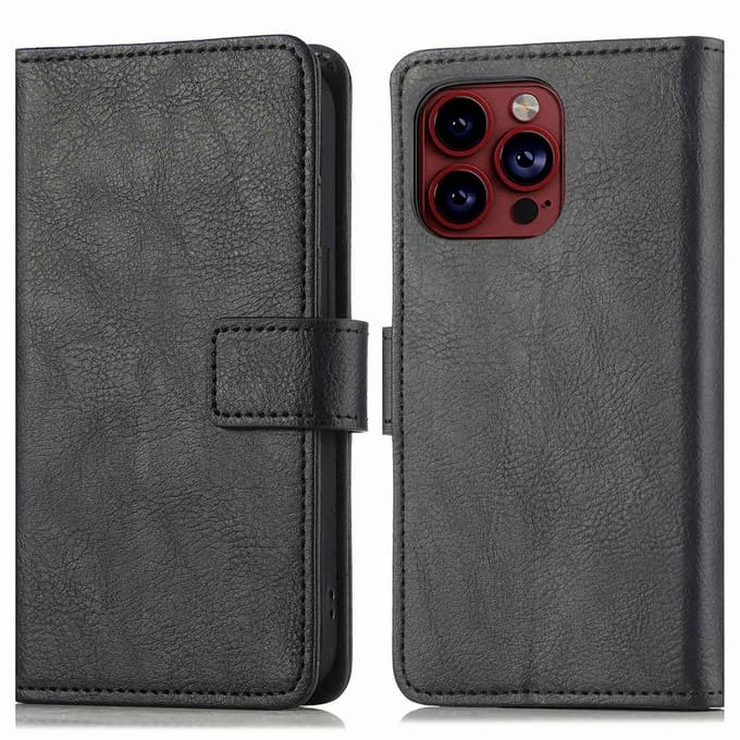 imoshion Hoesje - Geschikt voor Apple iPhone 15 Pro Max - Luxe Bookcase - Zwart