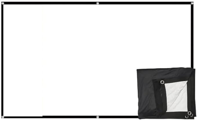 Projectiescherm Met Zwarte Achtergrond - Melkzijden Scherm - High-Definition Buiten - Draagbaar Formaat 1:1 - 60 Inch - Mat Wit