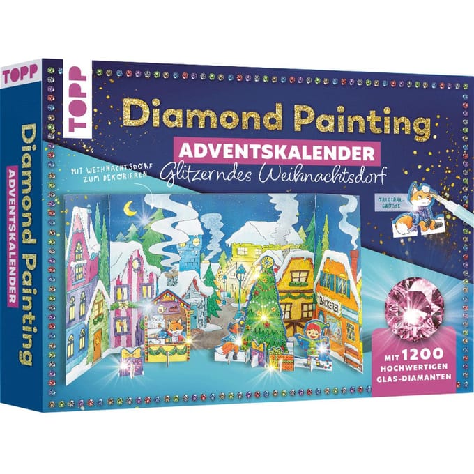 Creatieve set "Diamond Painting - Adventskalender Glitzerndes Weihnachtsdorf"
