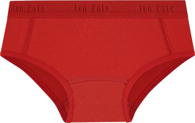 Ten Cate Basics organic cotton stretch hipster rood 2 pack voor Meisjes | Maat 98/104