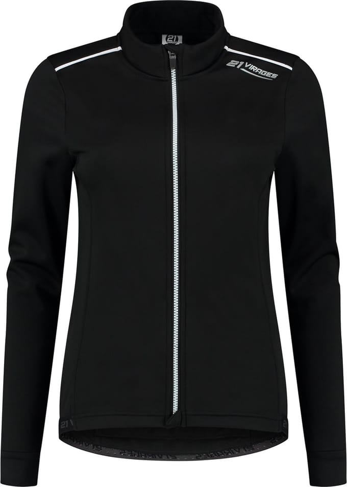 21Virages Aurora fietsjack windprotect Dames Zwart Wit - S