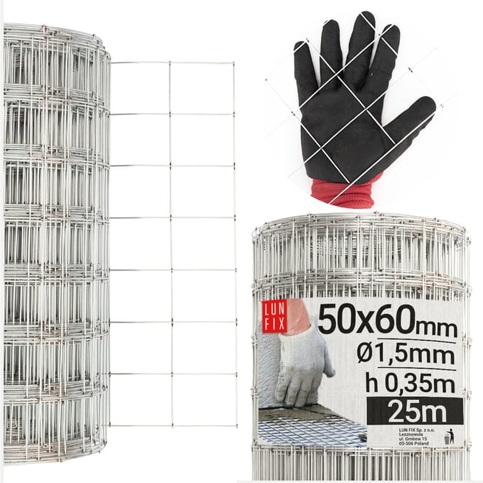 Wapenningsnet 50x60 muurwanden fi1,5mm 0,35x25m