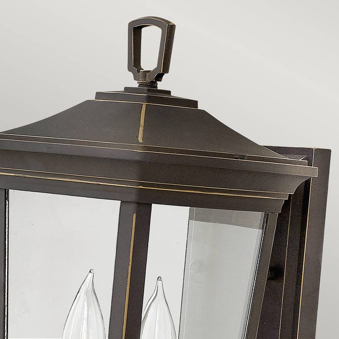 Hinkley LED Wand Buitenlamp Bromley | 2X E14 Max 60W | IP44 | Dimbaar | Oil Rubbed Bronze