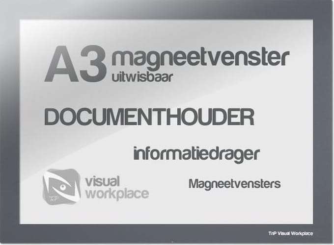 Magneetvenster A3 (uitwisbaar) - Grijs