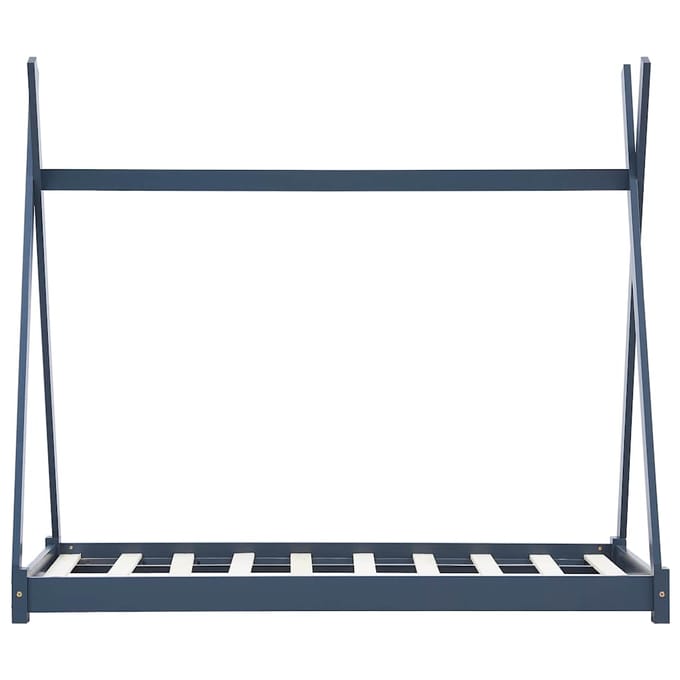vidaXL - Kinderbedframe - massief - grenenhout - grijs - 80x160 - cm