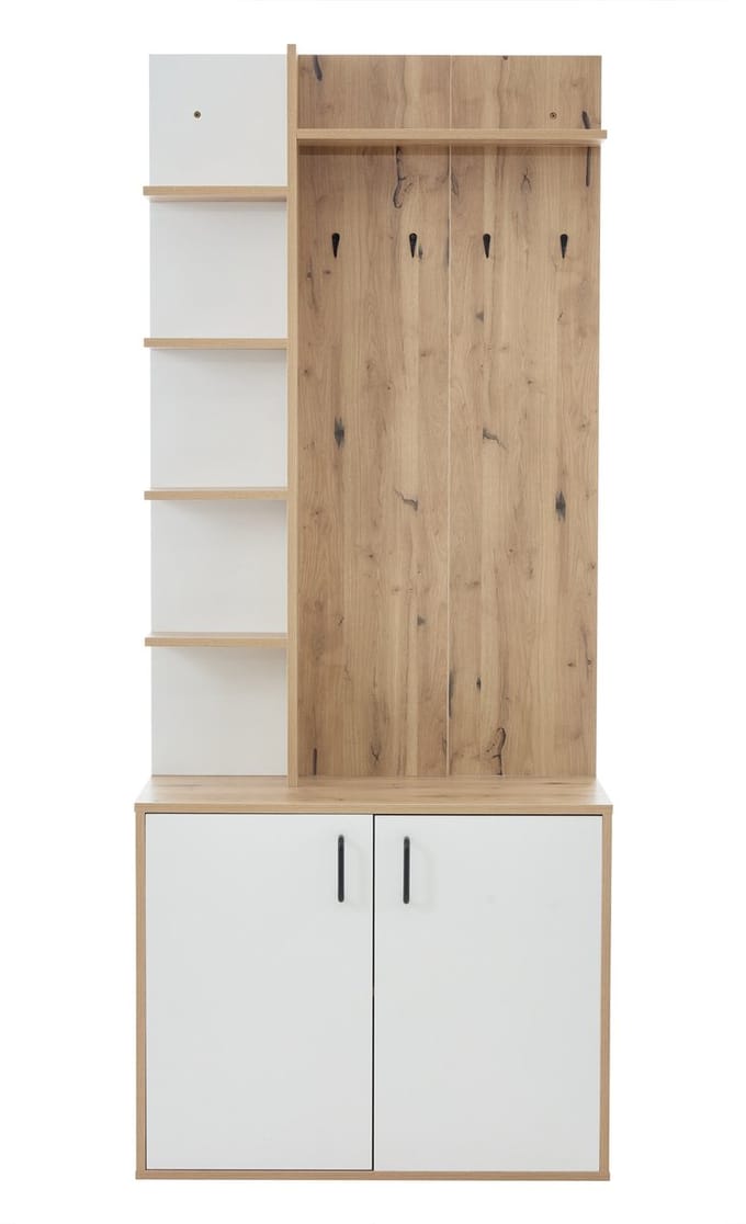Hout wit gekleurde opbergkast spaanplaat voor hal 75×33×180cm