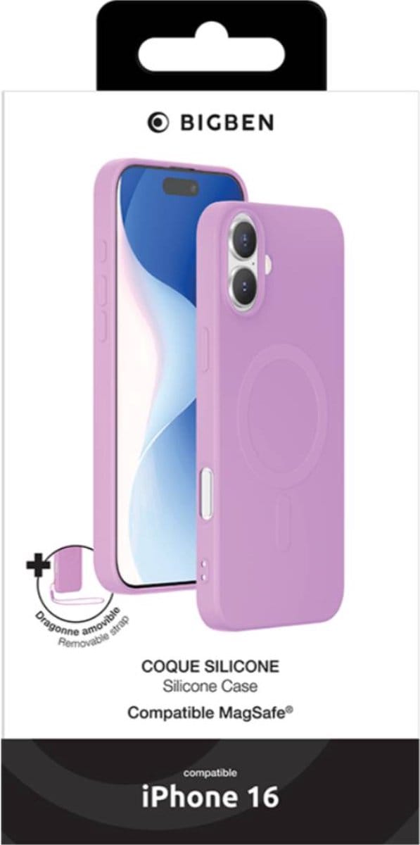 Bigben Connected, Hoesje geschikt voor iPhone 16 - MagSafe, Roze