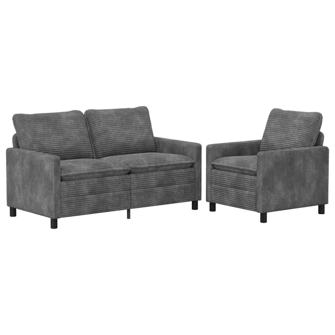 vidaXL - Bankstel - 2 - st - Lichtgrijs - Polyester