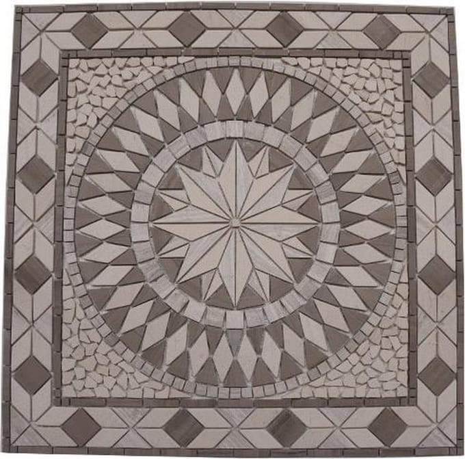 Mozaiek tegel- medallion - 67 x 67cm - marmer - 056 - natuurkleur