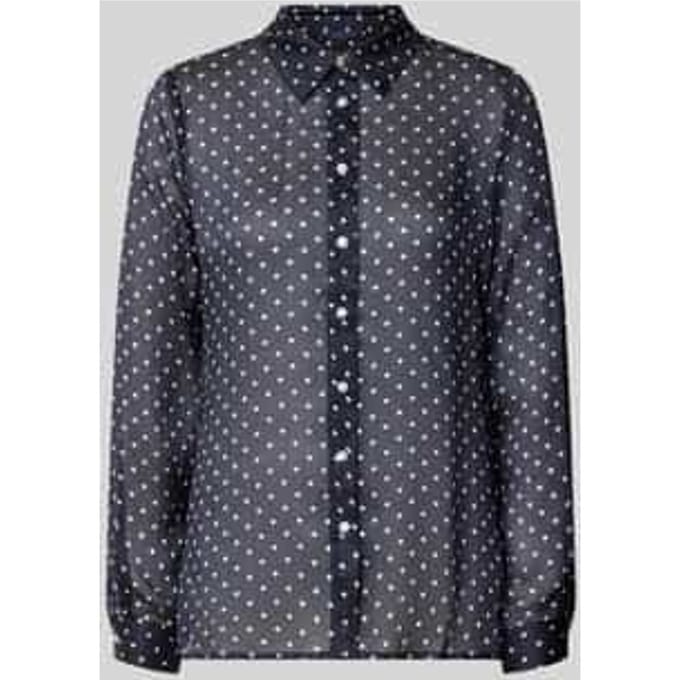 regular fit overhemdblouse in semitransparant design