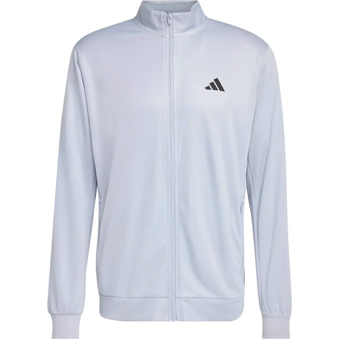 Adidas Workout Essentials All-set 3 Stripes Knit Sweatshirt Met Rits Grijs L Man