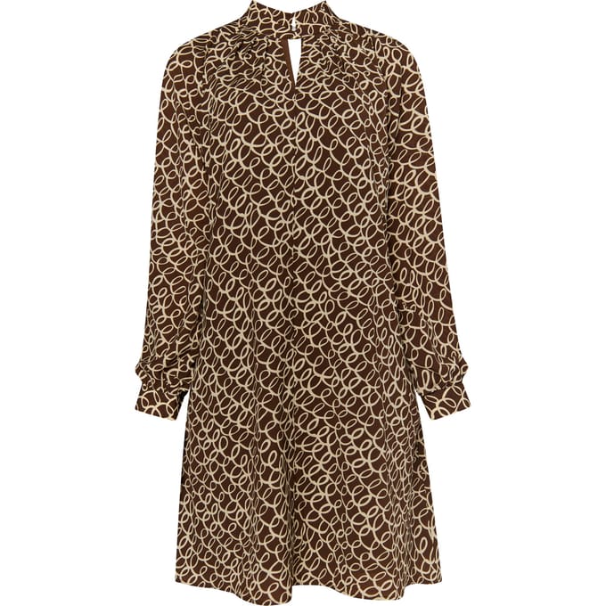 Dreimaster Jurk lange mouw Dames bruin beige