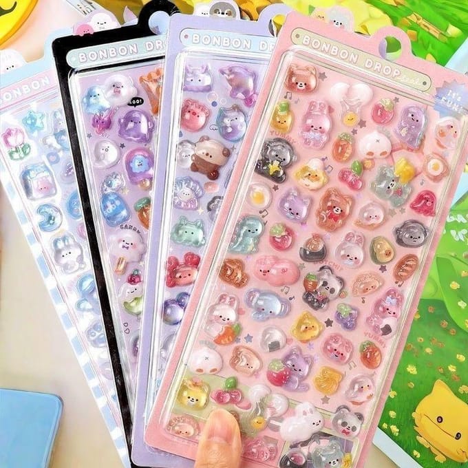 Japanse 3D Reliëf Dier Auto Stickers Leuke Decoratie Voor Kinderen En Auto's gray