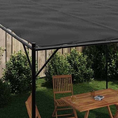 vidaXL - Prieel - 4x4 - m - 180 - g/m² - stof - en - staal - antracietkleurig