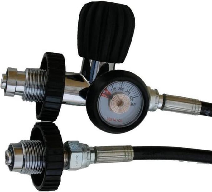 Polaris Overvulslang 1mtr met manometer 300bar