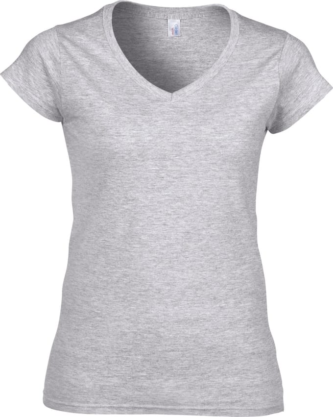 Gildan - Softstyle® Women´s V-Neck T-Shirt - Sport Grey (Heather) - XXL