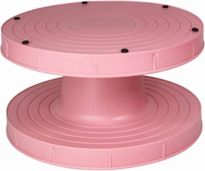 FMM Taartdecoratie Draaitafel Roze Ø23cm
