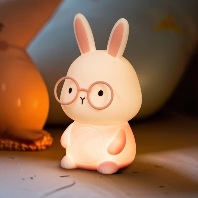 FH Lighting LED-batterijlamp Josie, roze, hoogte 16 cm, siliconen