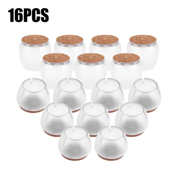 16 stuks Transparant PVC Tafel Stoel Meubel Poot Antislip Voet Dop Cups Afdekking Vloerbeschermer S