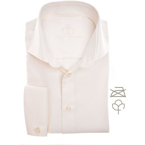 John Miller Overhemd Wide-Spread Double Cuff Cotton Non-Iron Fine Texture Antiekwit / male