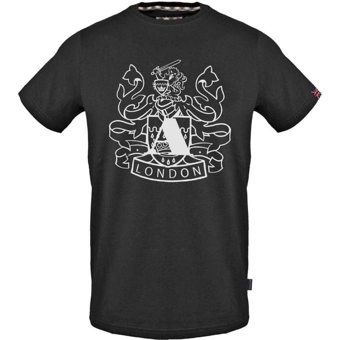 Aquascutum Heren Aldis Schild Logo T-Shirt (Zwart)