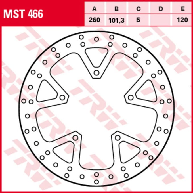 Remschijf TRW MST466, 1 Stuk