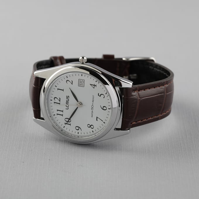 Lorus Heren RS965BX9 - Horloge - 36 mm - Bruin